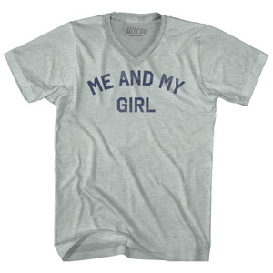 Me And My Girl Adult Tri-Blend V-neck T-shirt - Athletic Cool Grey Me And My Girl Adult Tri-Blend V-neck T-shirt - Athletic Cool Grey