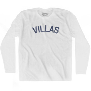 New Jersey Villas Adult Cotton Long Sleeve Vintage T-shirt - White