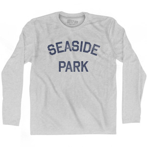 New Jersey Seaside Park Adult Cotton Long Sleeve Vintage T-Shirt - Grey Heather