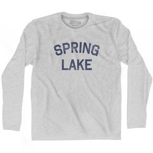 New Jersey Spring Lake Adult Cotton Long Sleeve Vintage T-Shirt - Grey Heather