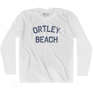 New Jersey Ortley Beach Adult Cotton Long Sleeve Vintage T-shirt - White