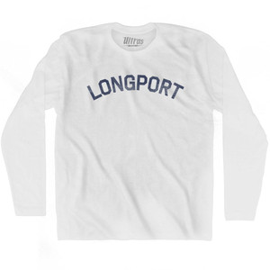 New Jersey Longport Adult Cotton Long Sleeve Vintage T-shirt - White
