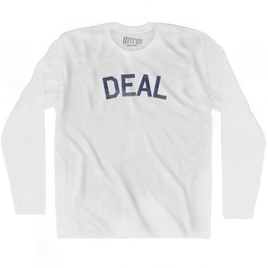 New Jersey Deal Adult Cotton Long Sleeve Vintage T-shirt - White