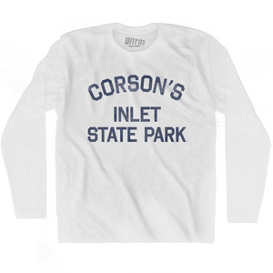 New Jersey Corson's Inlet State Park Adult Cotton Long Sleeve Vintage T-shirt - White