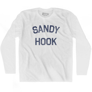 New Jersey Sandy Hook Adult Cotton Long Sleeve Vintage T-shirt - White