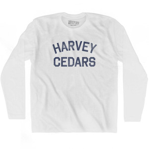 New Jersey Harvey Cedars Adult Cotton Long Sleeve Vintage T-shirt - White
