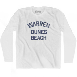 Michigan Warren Dunes Beach Adult Cotton Long Sleeve Vintage T-shirt - White Michigan Warren Dunes Beach Adult Cotton Long Sleeve Vintage T-shirt - White