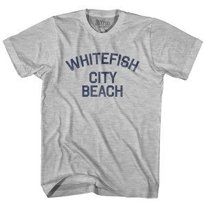 Montana Whitefish City Beach Womens Cotton Junior Cut Vintage T-Shirt - Grey Heather