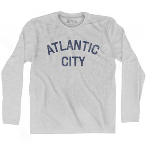 New Jersey Atlantic City Adult Cotton Long Sleeve Vintage T-Shirt - Grey Heather New Jersey Atlantic City Adult Cotton Long Sleeve Vintage T-Shirt - Grey Heather
