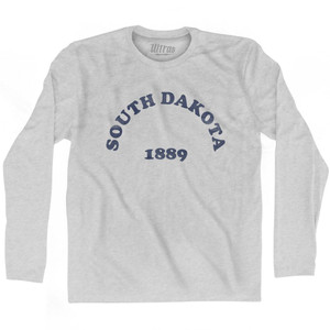 South Dakota State 1889 Adult Cotton Long Sleeve Vintage T-Shirt - Grey Heather South Dakota State 1889 Adult Cotton Long Sleeve Vintage T-Shirt - Grey Heather