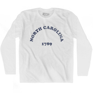 North Carolina State 1789 Adult Cotton Long Sleeve Vintage T-shirt - White