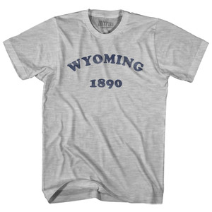 Wyoming State 1890 Womens Cotton Junior Cut Vintage T-Shirt - Grey Heather Wyoming State 1890 Womens Cotton Junior Cut Vintage T-Shirt - Grey Heather