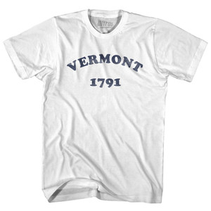 Vermont State 1791 Womens Cotton Junior Cut Vintage T-shirt - White Vermont State 1791 Womens Cotton Junior Cut Vintage T-shirt - White