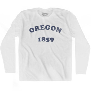 Oregon State 1859 Adult Cotton Long Sleeve Vintage T-shirt - White
