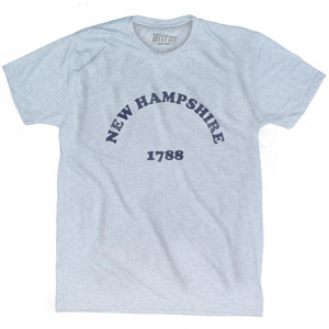 New Hampshire State 1788 Adult Tri-Blend Vintage T-Shirt - Athletic White New Hampshire State 1788 Adult Tri-Blend Vintage T-Shirt - Athletic White