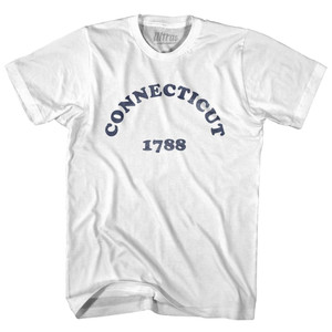 Connecticut State 1788 Womens Cotton Junior Cut Vintage T-shirt - White Connecticut State 1788 Womens Cotton Junior Cut Vintage T-shirt - White