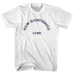 New Hampshire State 1788 Womens Cotton Junior Cut Vintage T-shirt - White New Hampshire State 1788 Womens Cotton Junior Cut Vintage T-shirt - White