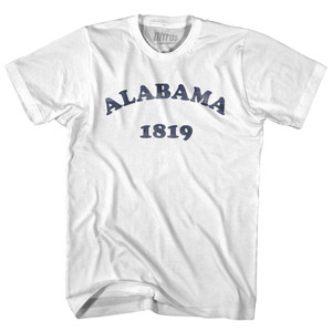 Alabama State 1819 Womens Cotton Junior Cut Text T-shirt - White