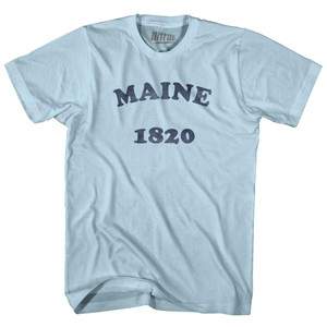 Maine State 1820 Adult Cotton Vintage T-Shirt - Light Blue