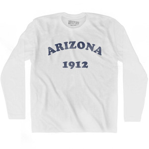 Arizona State 1912 Adult Cotton Long Sleeve Vintage T-shirt - White