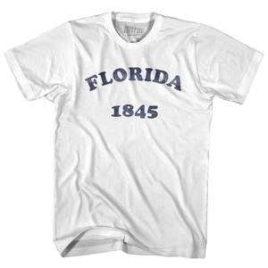 Florida State 1845 Womens Cotton Junior Cut Vintage T-shirt - White