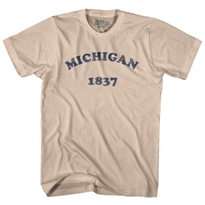Michigan State 1837 Adult Cotton Vintage T-Shirt - Creme