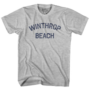 Massachusetts Winthrop Beach Womens Cotton Junior Cut Vintage T-Shirt - Grey Heather