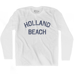 Michigan Holland Beach Adult Cotton Long Sleeve Vintage T-shirt - White
