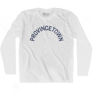 Massachusetts Provincetown Adult Cotton Long Sleeve Vintage T-shirt - White Massachusetts Provincetown Adult Cotton Long Sleeve Vintage T-shirt - White