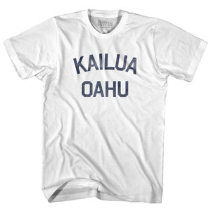 Hawaii Kailua Oahu Womens Cotton Junior Cut Vintage T-shirt - White Hawaii Kailua Oahu Womens Cotton Junior Cut Vintage T-shirt - White