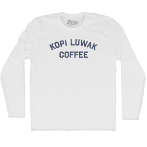 Kopi Luwak Coffee Adult Cotton Long Sleeve T-shirt - White