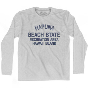 Hawaii Hapuna Beach State Recreation Area Hawaii Island Adult Cotton Long Sleeve Vintage T-Shirt - Grey Heather Hawaii Hapuna Beach State Recreation Area Hawaii Island Adult Cotton Long Sleeve Vintage T-Shirt - Grey Heather