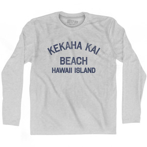 Hawaii Kekaha Kai Beach Hawaii Island Adult Cotton Long Sleeve Vintage T-Shirt - Grey Heather Hawaii Kekaha Kai Beach Hawaii Island Adult Cotton Long Sleeve Vintage T-Shirt - Grey Heather