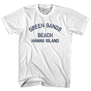 Green Sands Beach Island Womens Cotton Junior Cut Vintage T-shirt - White Green Sands Beach Island Womens Cotton Junior Cut Vintage T-shirt - White