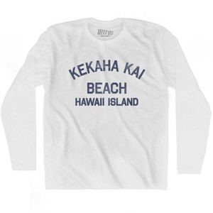 Hawaii Kekaha Kai Beach Hawaii Island Adult Cotton Long Sleeve Vintage T-shirt - White Hawaii Kekaha Kai Beach Hawaii Island Adult Cotton Long Sleeve Vintage T-shirt - White