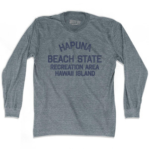 Hawaii Hapuna Beach State Recreation Area Hawaii Island Adult Tri-Blend Long Sleeve Vintage T-shirt - Athletic Grey Hawaii Hapuna Beach State Recreation Area Hawaii Island Adult Tri-Blend Long Sleeve Vintage T-shirt - Athletic Grey
