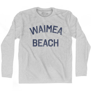Hawaii Waimea Beach Adult Cotton Long Sleeve Vintage T-Shirt - Grey Heather Hawaii Waimea Beach Adult Cotton Long Sleeve Vintage T-Shirt - Grey Heather