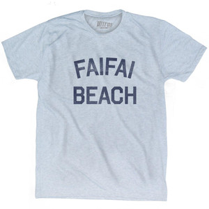 Guam Faifai Beach Adult Tri-Blend Vintage T-Shirt - Athletic White Guam Faifai Beach Adult Tri-Blend Vintage T-Shirt - Athletic White