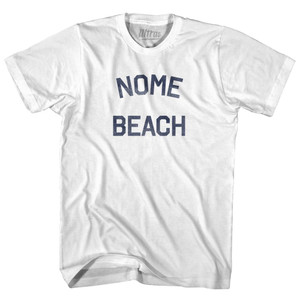 Alaska Nome Beach Womens Cotton Junior Cut Text T-shirt - White