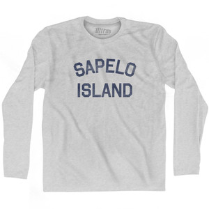 Georgia Sapelo Island Adult Cotton Long Sleeve Vintage T-Shirt - Grey Heather Georgia Sapelo Island Adult Cotton Long Sleeve Vintage T-Shirt - Grey Heather