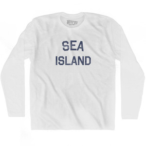 Georgia Sea Island Adult Cotton Long Sleeve Vintage T-shirt - White