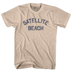 Florida Satellite Beach Adult Cotton Vintage T-Shirt - Creme