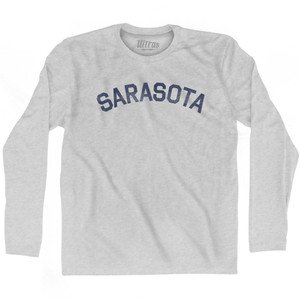 Florida Sarasota Adult Cotton Long Sleeve Vintage T-Shirt - Grey Heather Florida Sarasota Adult Cotton Long Sleeve Vintage T-Shirt - Grey Heather