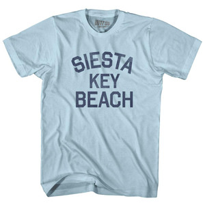 Florida Siesta Key Beach Trident Adult Cotton Vintage T-Shirt - Light Blue