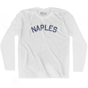 Florida Naples Adult Cotton Long Sleeve Vintage T-shirt - White Florida Naples Adult Cotton Long Sleeve Vintage T-shirt - White