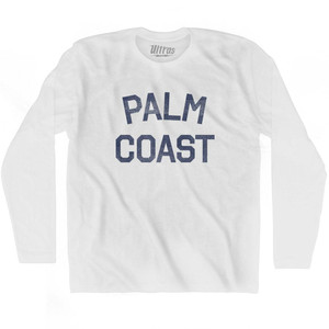 Florida Palm Coast Adult Cotton Long Sleeve Vintage T-shirt - White