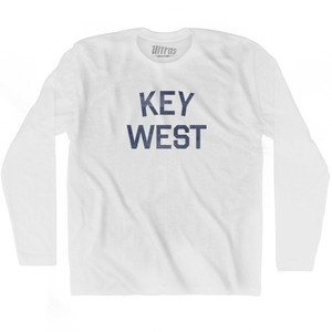 Florida Key West Adult Cotton Long Sleeve Vintage T-shirt - White Florida Key West Adult Cotton Long Sleeve Vintage T-shirt - White