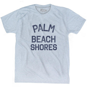 Florida Palm Beach Shores Adult Tri-Blend Vintage T-Shirt - Athletic White