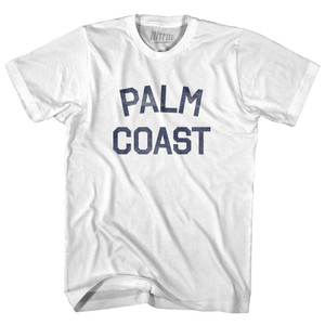 Florida Palm Coast Womens Cotton Junior Cut Vintage T-shirt - White