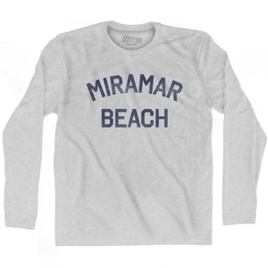 Florida Miramar Beach Adult Cotton Long Sleeve Vintage T-Shirt - Grey Heather Florida Miramar Beach Adult Cotton Long Sleeve Vintage T-Shirt - Grey Heather